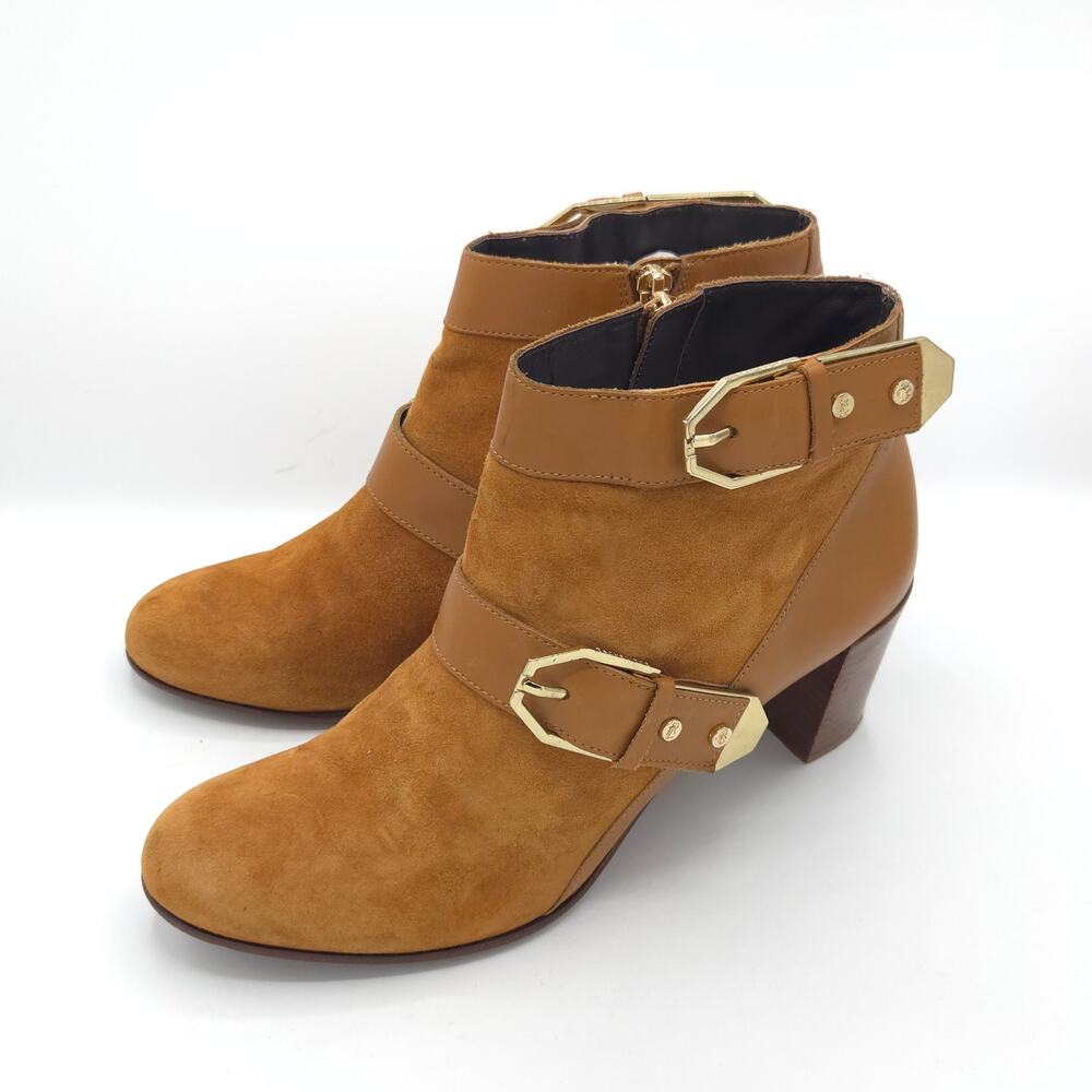 Vero Cuoio Rachel Zoe Women's Size 9 Brown Tan Suede Buckle Ankle Booties